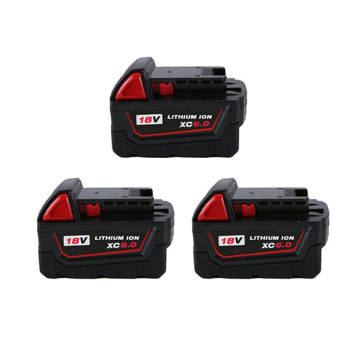 For Milwaukee 18V 6.0Ah Battery Replacement | M18 Li-ion Battery 3 Pack