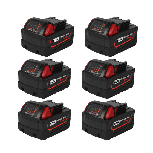 For Milwaukee 18V Battery 5Ah | M18 Batteries 6 Pack
