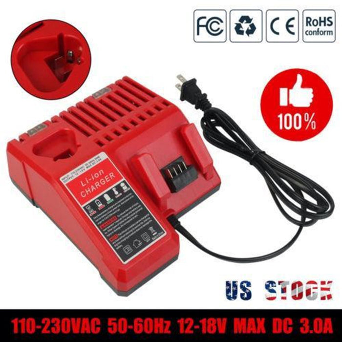 For Milwukee M12 XC Battery Replacement 6.0Ah 4 Pack With Rapid Charger For Milwaukee M12 M18 Battery