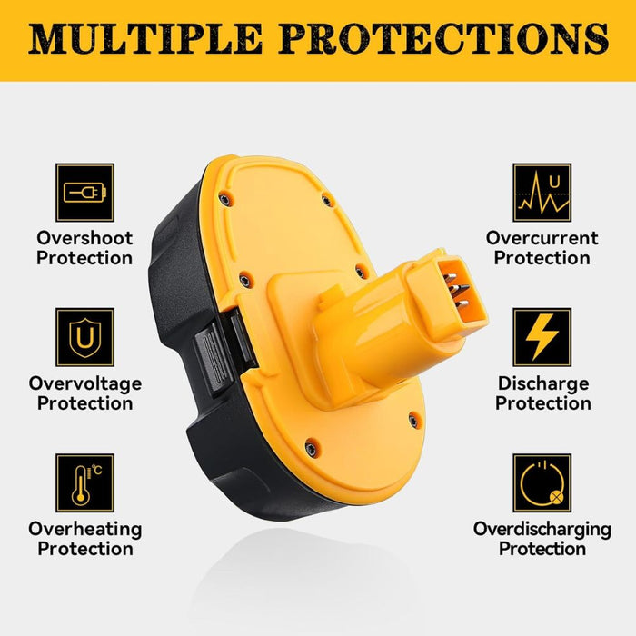 For Dewalt 18V DC9099  XRP Battery Replacement | DC9096 4.6AH Ni-MH Battery 4  Pack