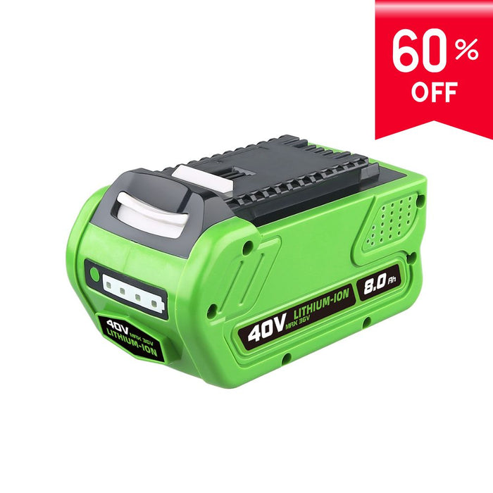 For Greenworks Battery 40V 8.0Ah | For G-MAX 29472 29462 Battery (Not for Gen 1) -2026SS