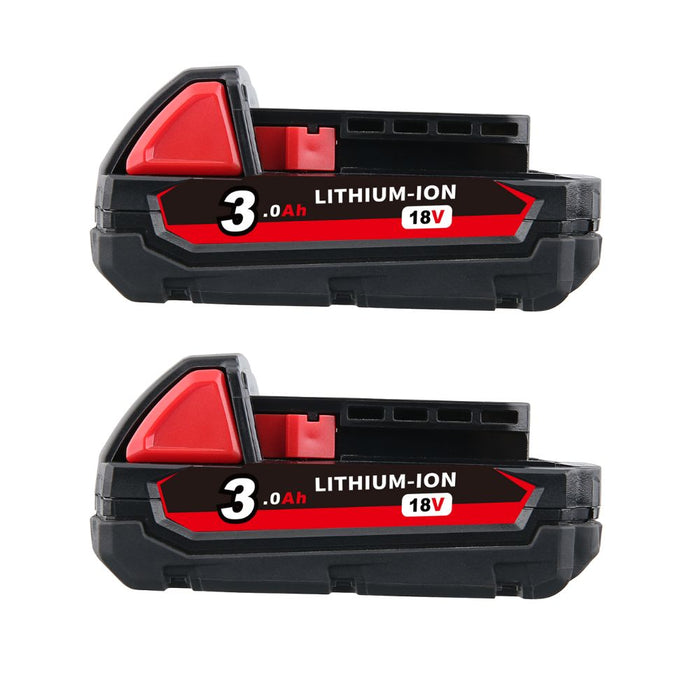 For Milwaukee 18V Battery 3Ah Replacement | M18 Batteries 2 Pack