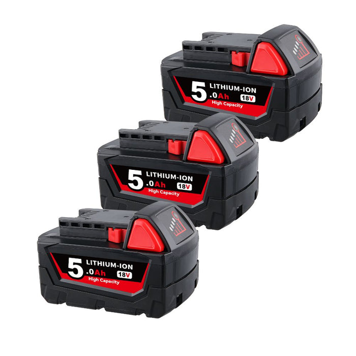 For Milwaukee 18V Battery 5Ah | M18 Batteries 3 Pack
