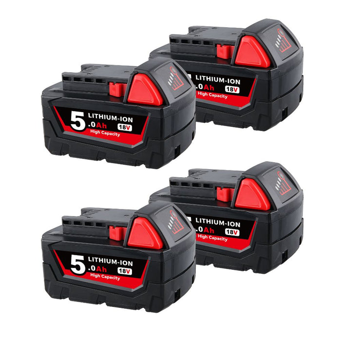 For Milwaukee 18V Battery 5Ah | M18 Batteries 4 Pack