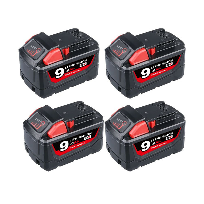 For Milwaukee 18V Battery 9Ah Replacement | M18 Batteries 4 Pack