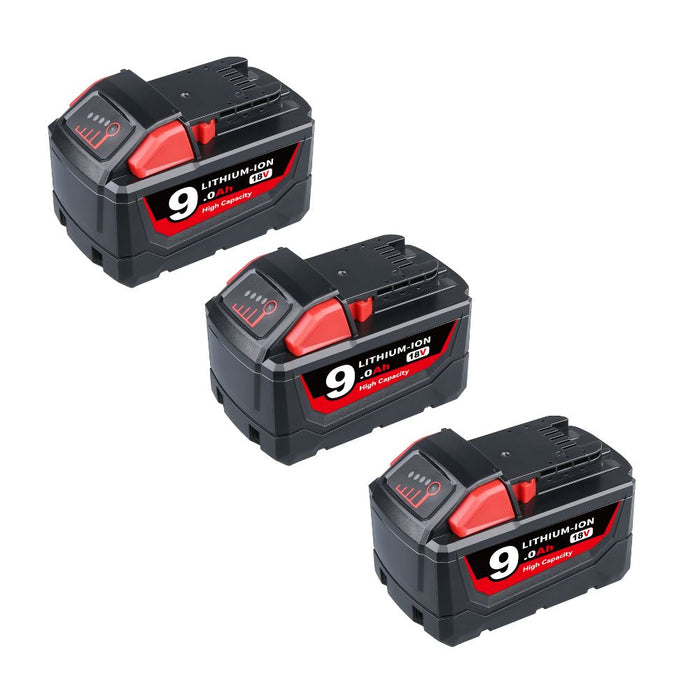 For Milwaukee 18V Battery 9Ah Replacement | 48-11-1820 M18 Batteries 3 Pack