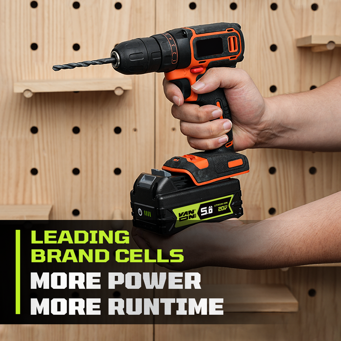 VANON PRO For Black and Decker 20V Max LBXR20 Battery 5Ah Replacement