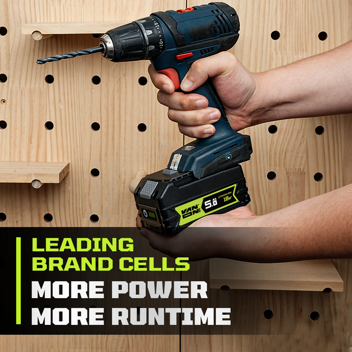 VANON PRO For Bosch 18V BAT610G Battery 5Ah Replacement