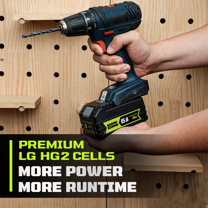 VANON PRO For Bosch 18V BAT610G Battery 6Ah Replacement