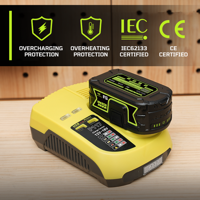 VANON PRO For For Ryobi 18V P108 Battery 5Ah Replacement