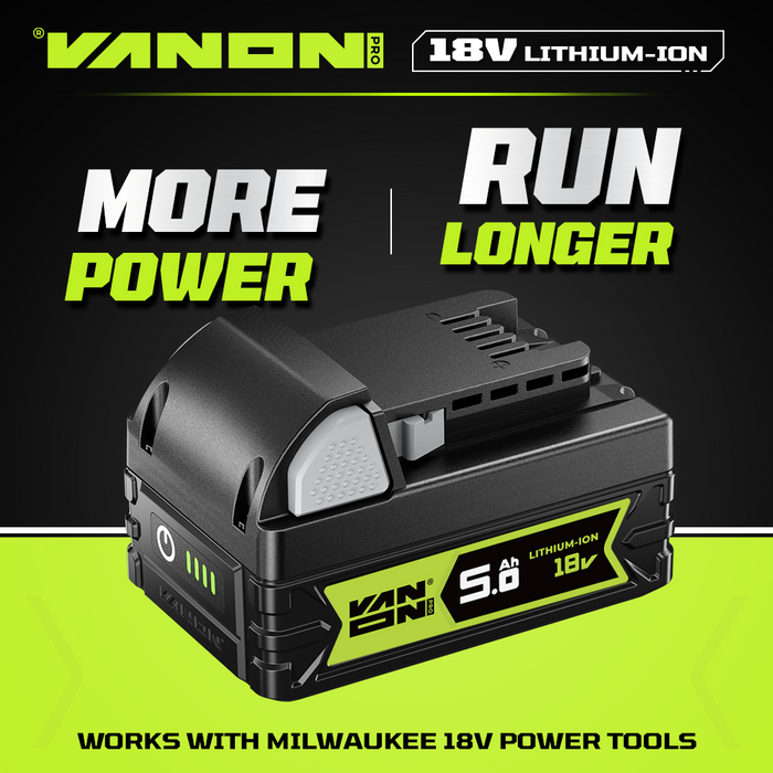 VANON PRO For Milwaukee 18V M18 Battery 5Ah Replacement
