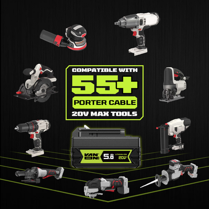 VANON PRO For Porter Cable 20V Max PCC685L Battery 5Ah Replacement