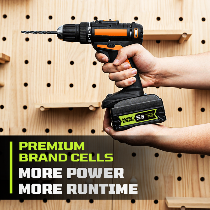 VANON PRO For Worx 20V Max WA3520 Battery 5Ah Replacement