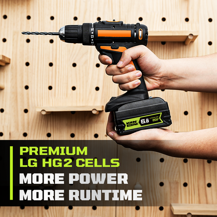 VANON PRO For Worx 20V Max WA3520 Battery 6Ah Replacement