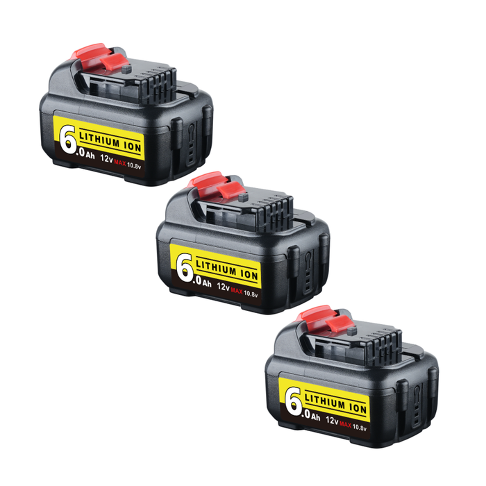 For Dewalt 12V Battery Replacement | DCB120 DCB123 DCB127 6.0Ah Li-ion Battery 3 pack