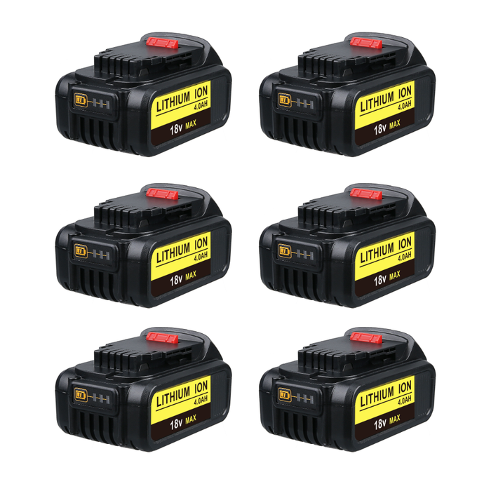 6 Pack 4.0Ah For Dewalt 20V Battery Replacement | DCB204-2 Li-ion