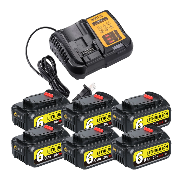 For Dewalt 20V Max Battery | DCB200 Li-ion Battery With DCB112 charger For Dewalt 20V Battery Charger | Replace DCB112 DCB107 DCB105 | CA