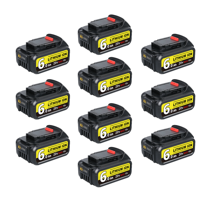 For Dewalt 20V DCB200 Battery 6.0Ah Replacement | DCB205 DCB200 Batteries 10 Pack