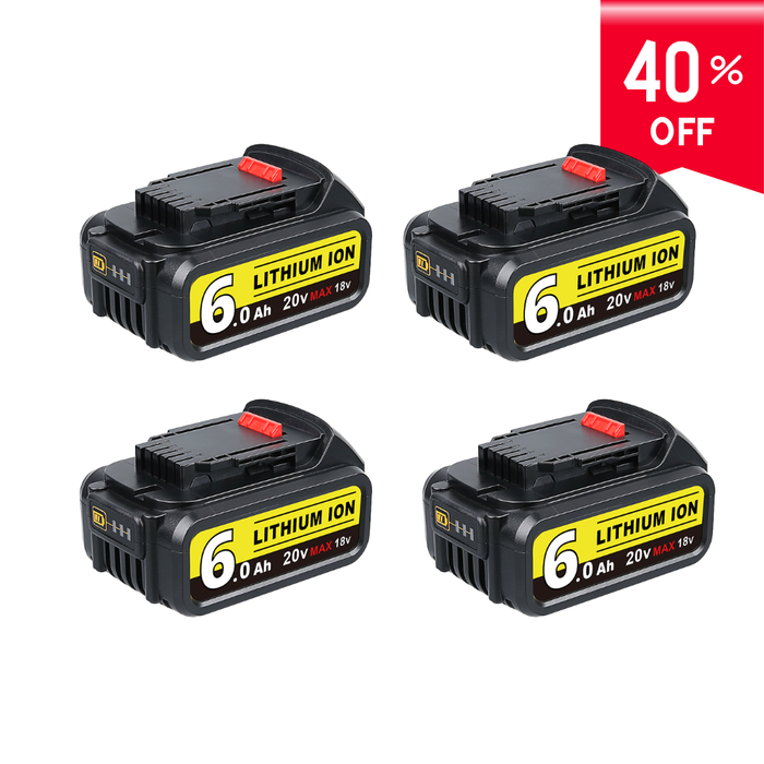 For Dewalt 20V DCB200 Battery 6.0Ah Replacement | DCB205 Batteries 4 Pack