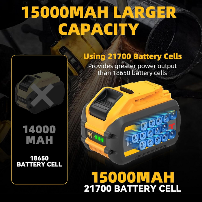 For Dewalt DCB609 20V/60V MAX FLEXVOLT Li-Ion 15.0Ah Battery DCB609-2 DCB606 2Pack