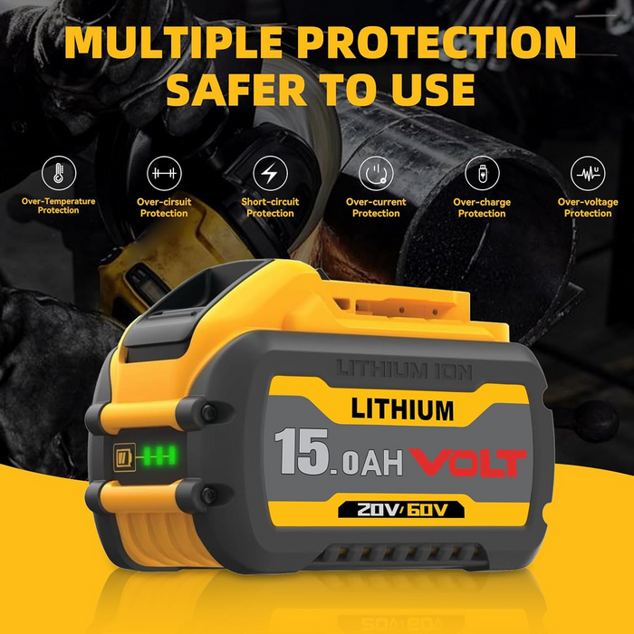 For Dewalt DCB609 20V/60V MAX FLEXVOLT Li-Ion 15.0Ah Battery DCB609-2 DCB606 2Pack