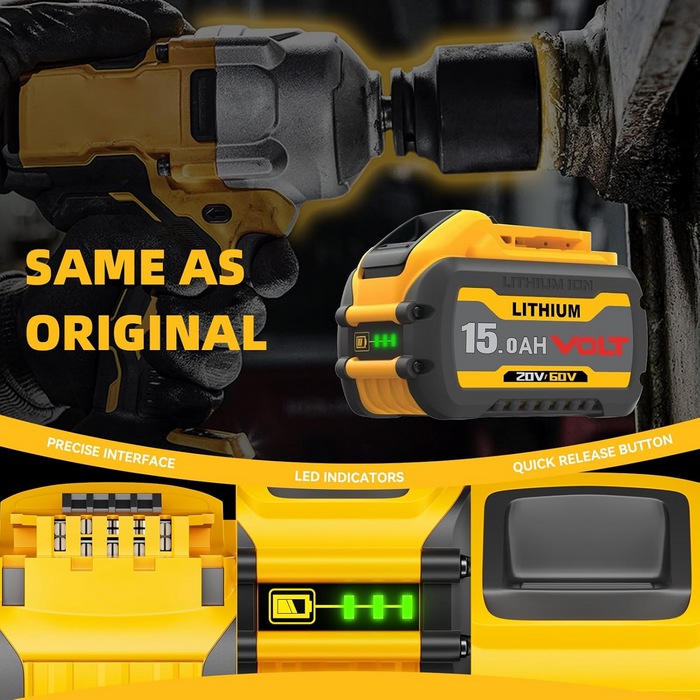 For Dewalt DCB609 20V/60V MAX FLEXVOLT Li-Ion 15.0Ah Battery DCB609-2 DCB606 2Pack