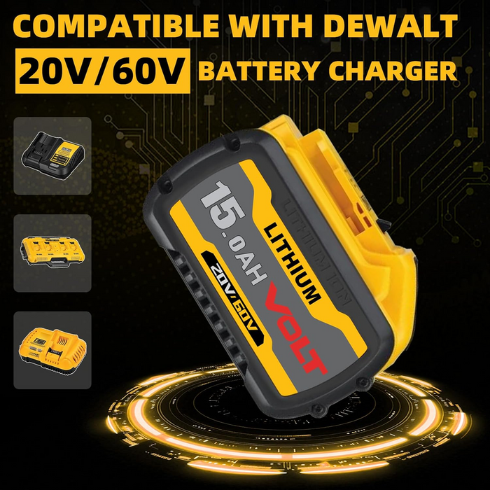 For Dewalt DCB609 20V/60V MAX FLEXVOLT Li-Ion 15.0Ah Battery DCB609-2 DCB606 2Pack