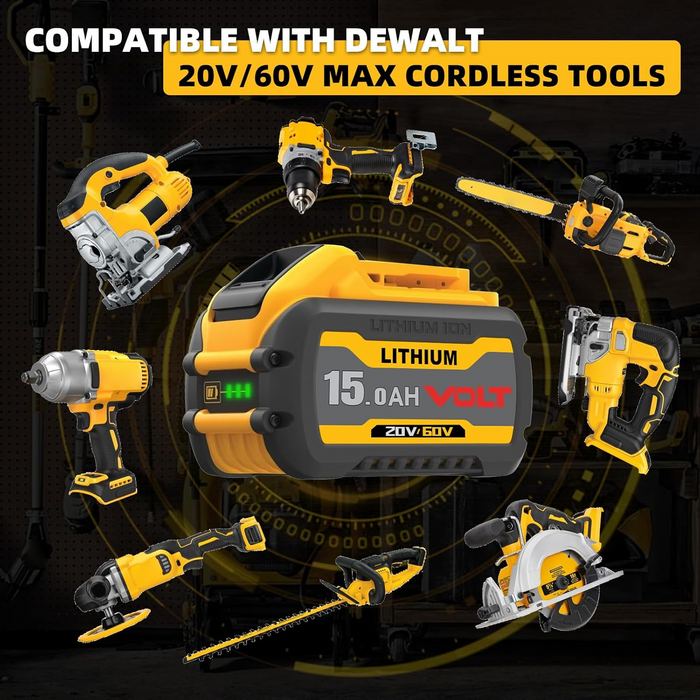For Dewalt DCB609 20V/60V MAX FLEXVOLT Li-Ion 15.0Ah Battery DCB609-2 DCB606 2Pack