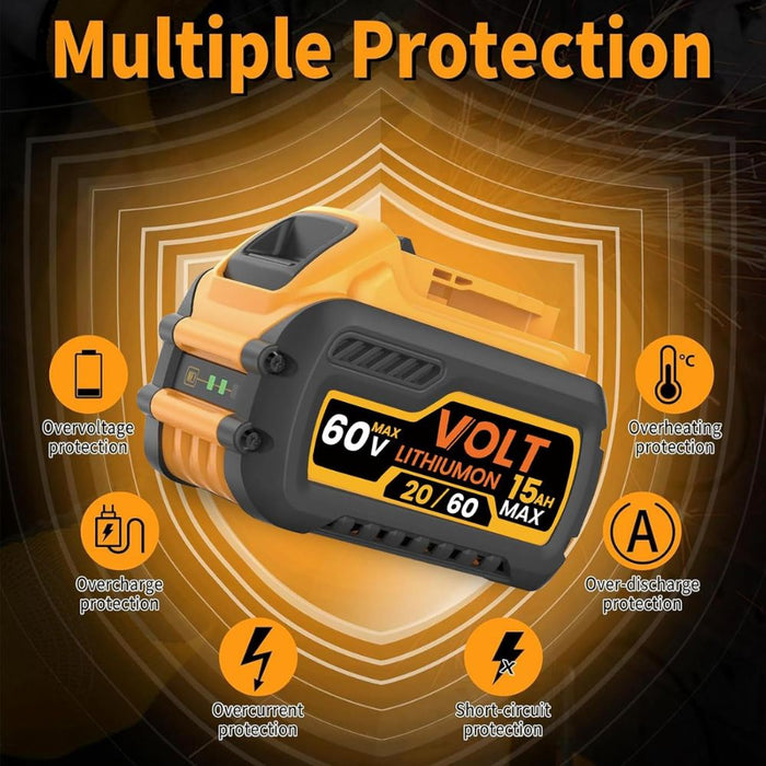 For Dewalt DCB609 20V/60V MAX FLEXVOLT Li-Ion 15.0Ah Battery DCB609-2 DCB606 2Pack