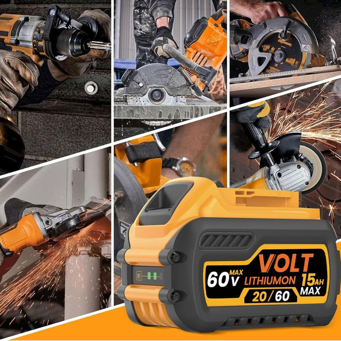 For Dewalt DCB609 20V/60V MAX FLEXVOLT Li-Ion 15.0Ah Battery DCB609-2 DCB606 2Pack