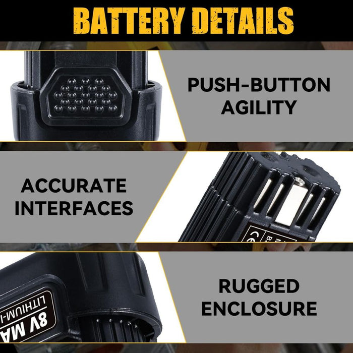 For Dewalt 8V 3.0Ah Battery Replacement 2Pack |  DCB080 DCF680N1 DW4390 DCF680N2 DCL023 DCF680 DCB095 DCF682
