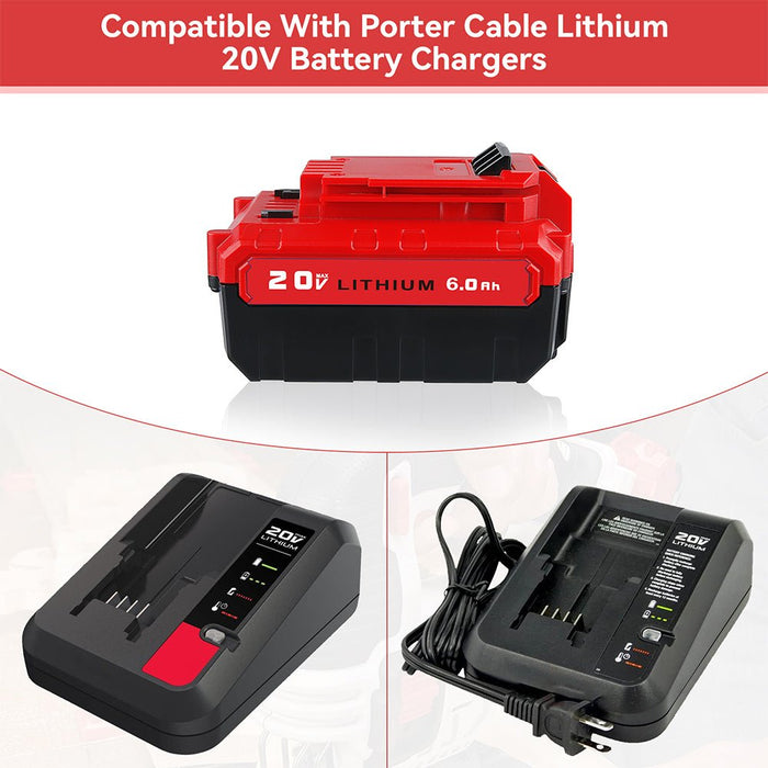 6.0Ah For Porter Cable 20V Battery Replacement | PCC685L Batteries 3 Pack