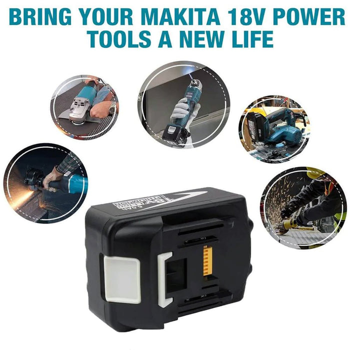 4 Pack For 18V 6Ah Makita BL1860 Battery Replacement & 4-Port 18V Li-Ion Charger DC18SF For 14.4V-18V Battery