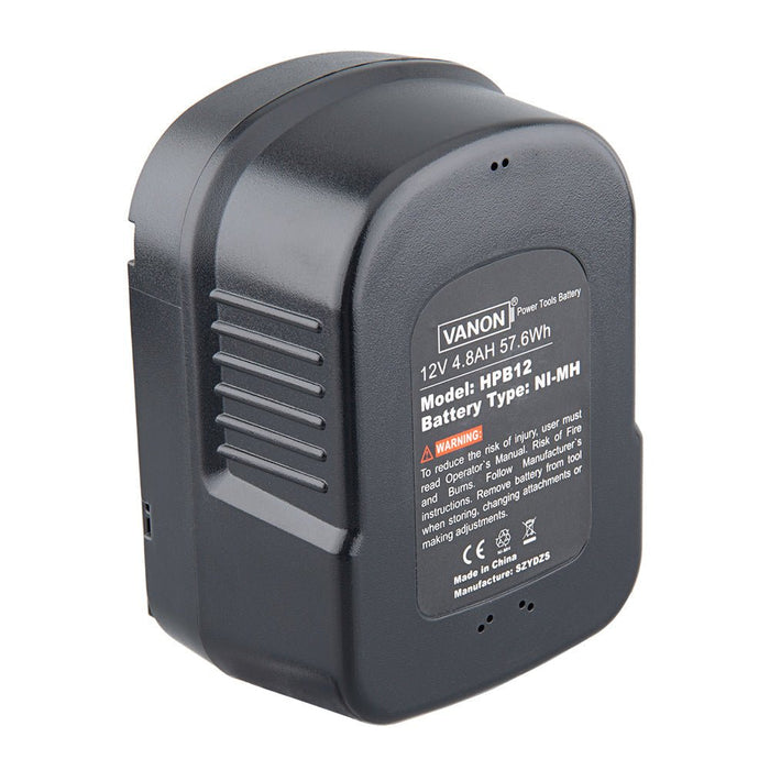 For Black and Decker 12V Battery Replacement  HPB12 4.8Ah Battery 3 P —  Vanon-Batteries-Store