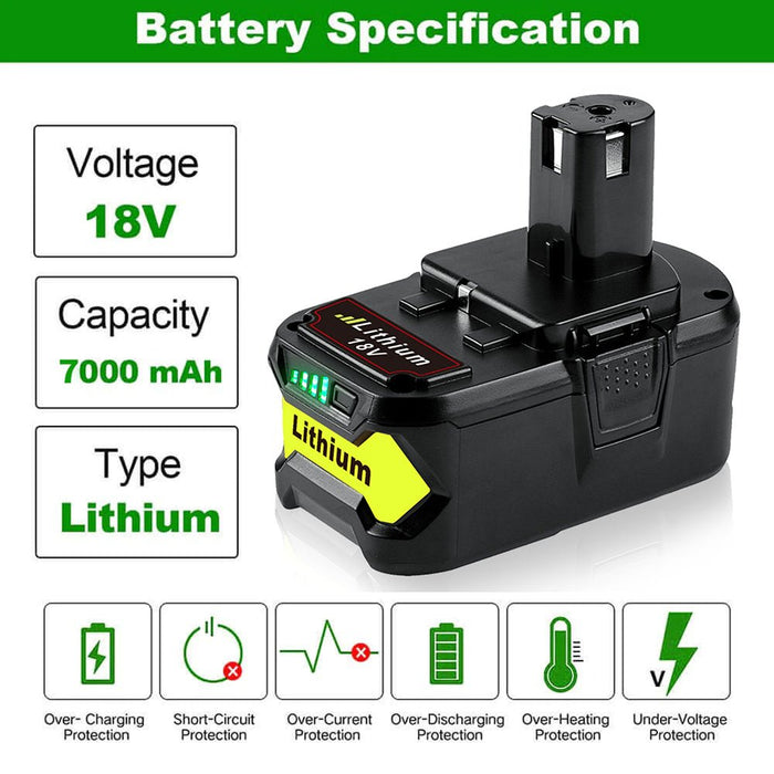 For 18V Ryobi Battery Replacement | P108 7.0Ah Li-ion Battery 4 Pack