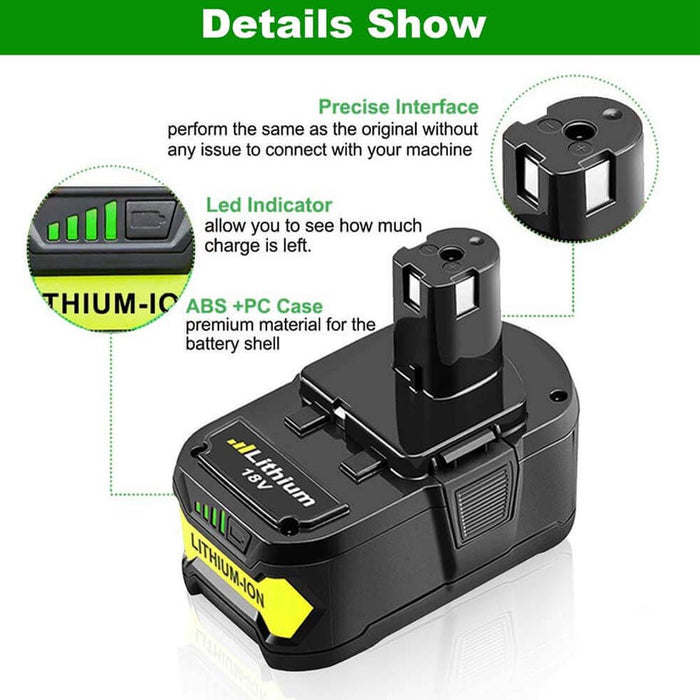 For 18V Ryobi Battery Replacement | P108 7.0Ah Li-ion Battery 6 Pack