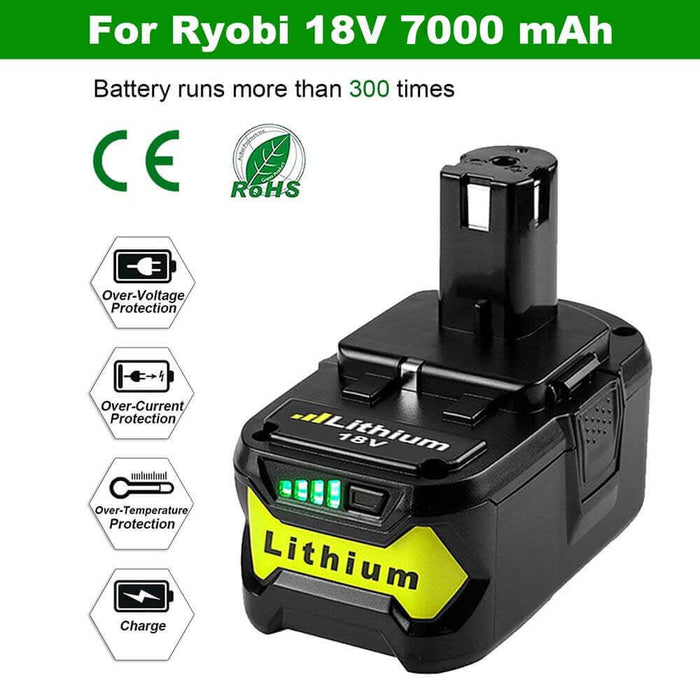 For 18V Ryobi Battery Replacement | P108 7.0Ah Li-ion Battery 4 Pack