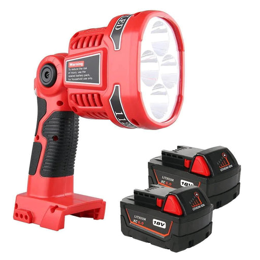 12W 1120LM LED Work Light Powered by Milwaukee M18 Lithium Ion Batteries with 2 Pack M18 6.0Ah Battery Replacement