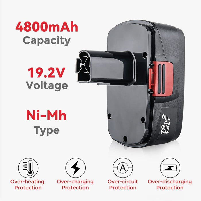 For Craftsman 19.2V 4.8Ah Battery Replacement | 130279005 4.8Ah Battery 4pack