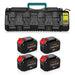 For Dewalt 20V 9.0Ah Battery Replaceemnt DCB203 Li-ion Battery 4&8 Pack With DCB104 4-Port Fast Charger For DeWalt DCB104 12-20V MAX DCB102 DCB204