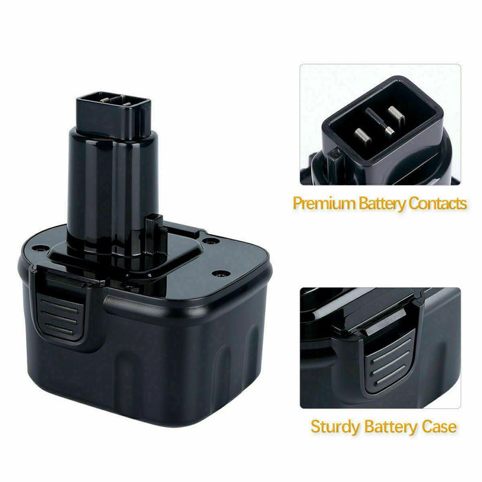 For Dewalt 12V Battery Replacement | XRP DC9071 DW9072 DC742KA DE9074 4600mAH Battery (2 Pack)