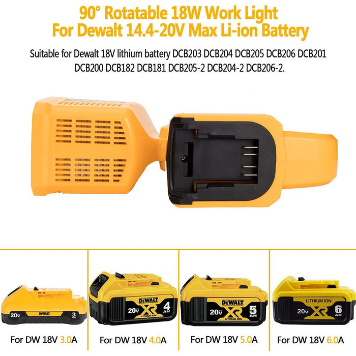 Cordless 18V LED Work Light for Black and Decker 14.4-20V Lithium Battery  Outdoor Portable Lantern