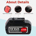 For BOSCH 18V Battery Repalcement | BAT610G 6.5AH LI-ION Battery 2 Pack