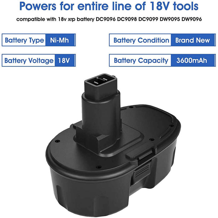 For Black & Decker 18V Battery 3.6Ah Replacement