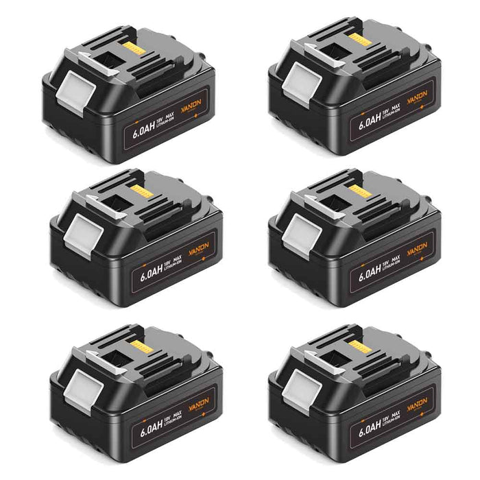 For Makita 18V Battery 6.0Ah Replacement | BL18060B Batteries 6 Pack