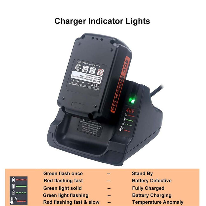 40V MAX Battery Fast Charger LCS40 Compatible with Black & Decker