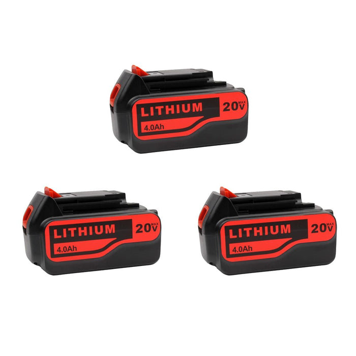 3 Pack For Black and Decker 20V Battery Replacement | LBXR20 4.0Ah Li-ion Battery