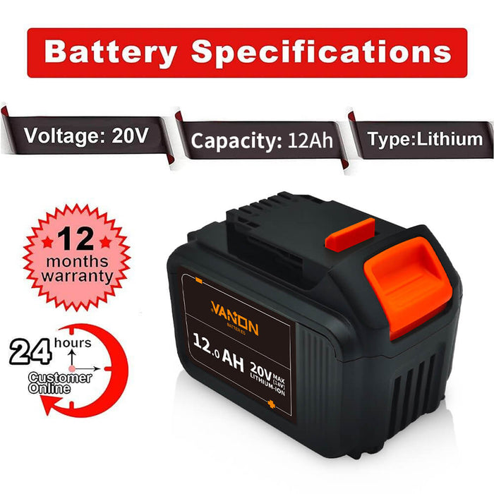 For Dewalt 20V Battery 12Ah Replacement | DCB205 Li-ion Battery 8Pack