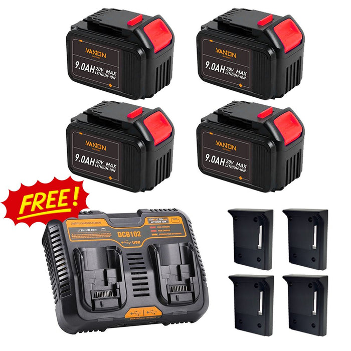 For Dewalt 9.0Ah Battery replacement | 20V Max Li-ion Battery DCB200 4 ...