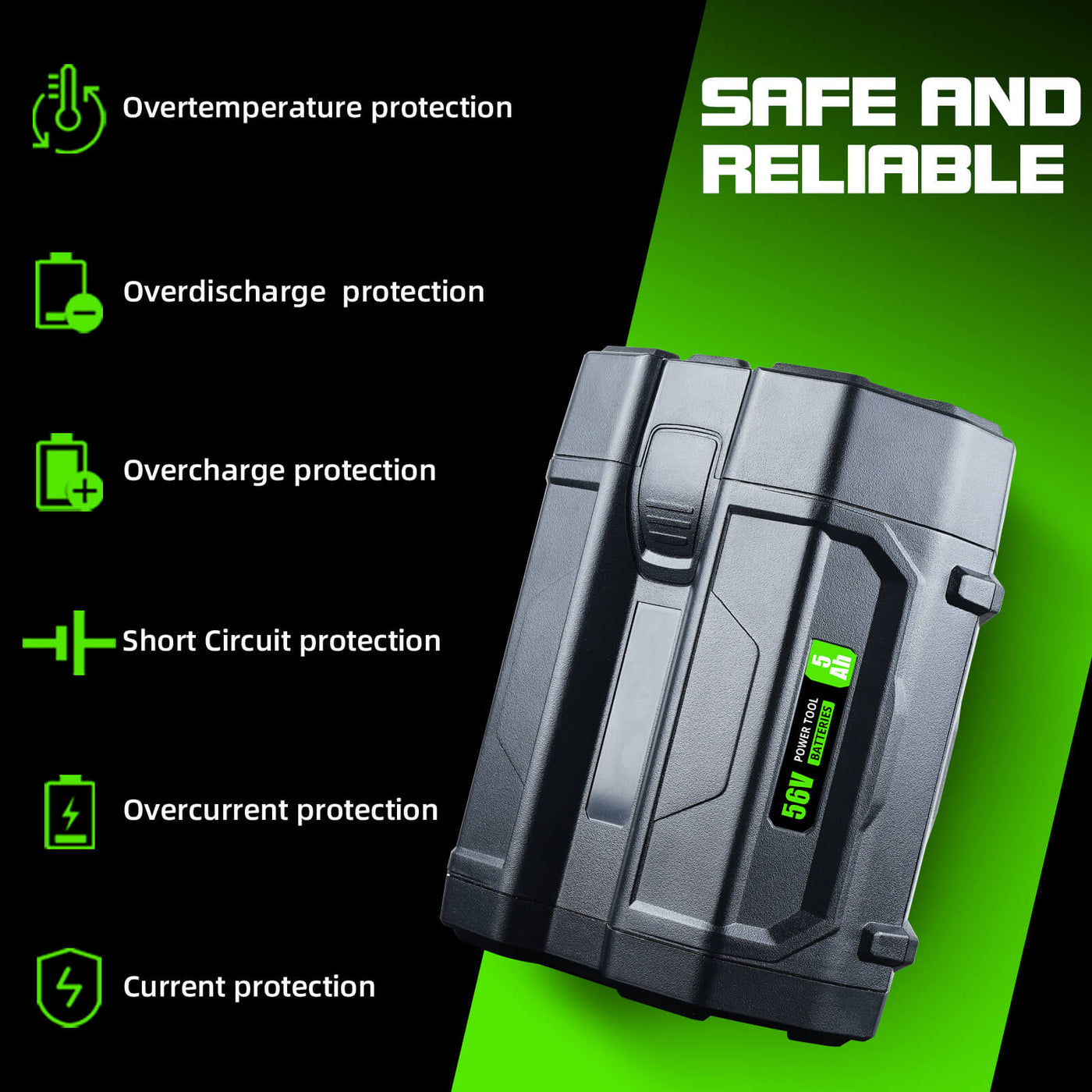 For EGO Battery 56V 5.0Ah Compatible with All Power 56V EGO Power+ T